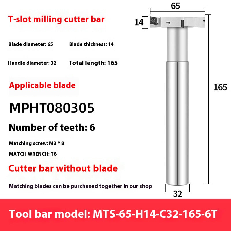 2065-T-slot milling cutter rod CNC slotting HTS three-edged machining center numerical control T-slot milling cutter rod thickness 6 8 10 12 Shandong Denso Pricision Tools Co.,Ltd.